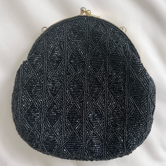 🔵 3/ $15 - Carlo Fellini Black Beaded Evening Bag - Picture 10 of 10